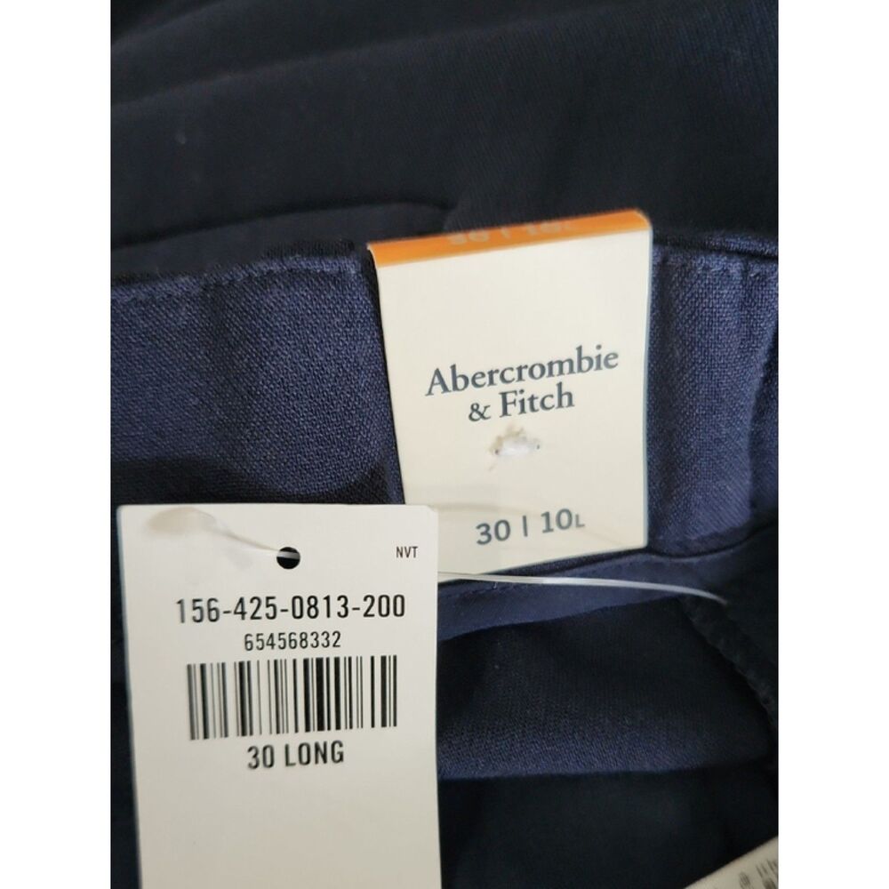 NWT Abercrombie & Fitch High Rise Sloane Tailored Wide Leg Pants, Navy, 30/10L - Picture 5 of 10